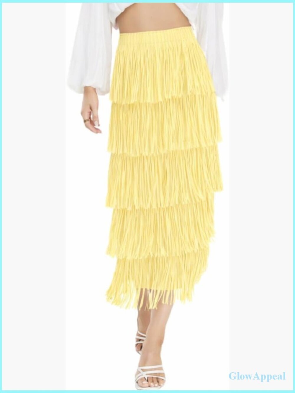 High Waist Fringe Trim Pencil Bodycon Skirt Maxi Midi Party Work